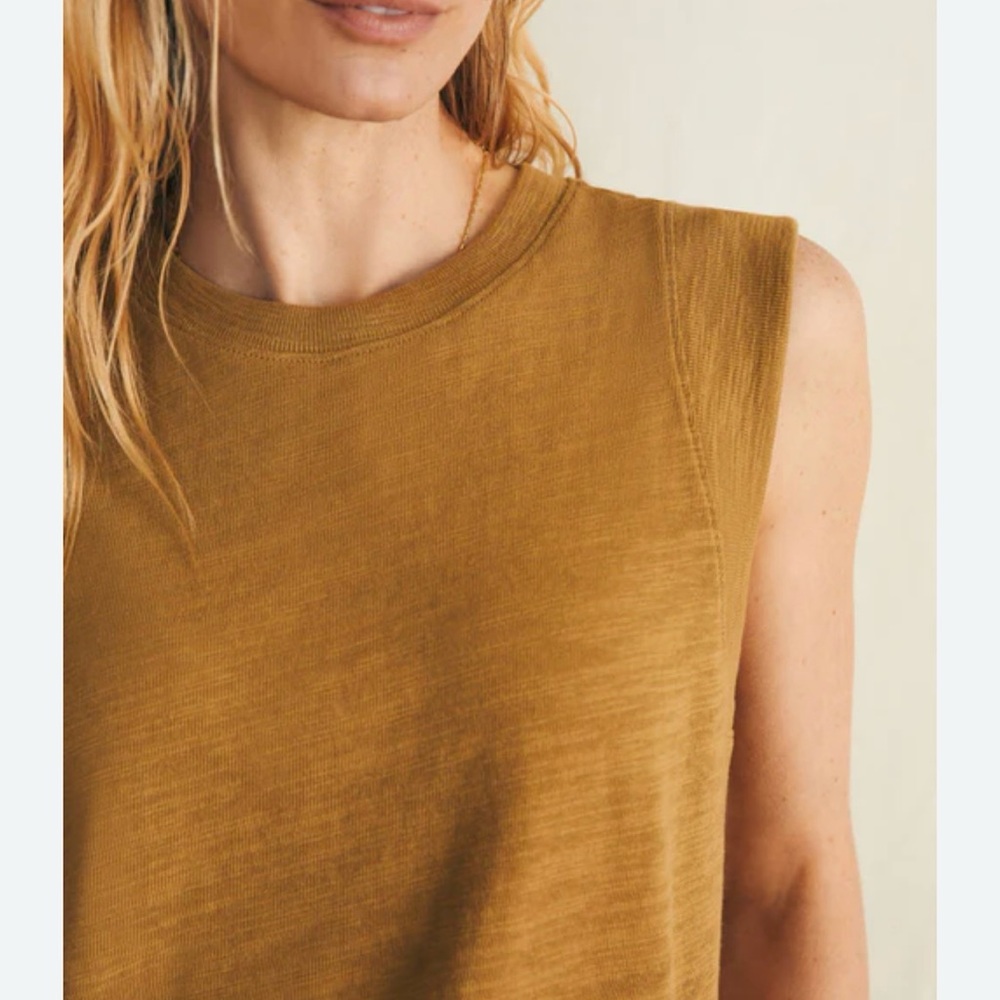 Faherty Yellow Muscle Tee Sleeveless Top